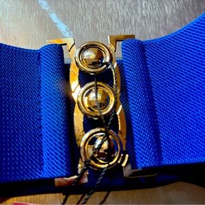 Royal Blue Elastic Belt with Clasp Buckle Small NWT